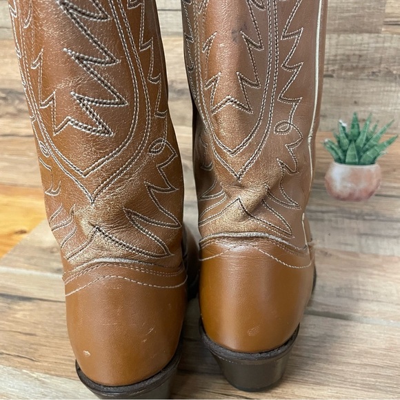 Vintage Acme women’s cowgirl boots size 6.5 narrow sand western - Picture 6 of 11